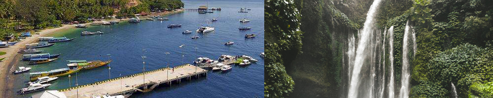 teluk nara senaru waterfall lombok